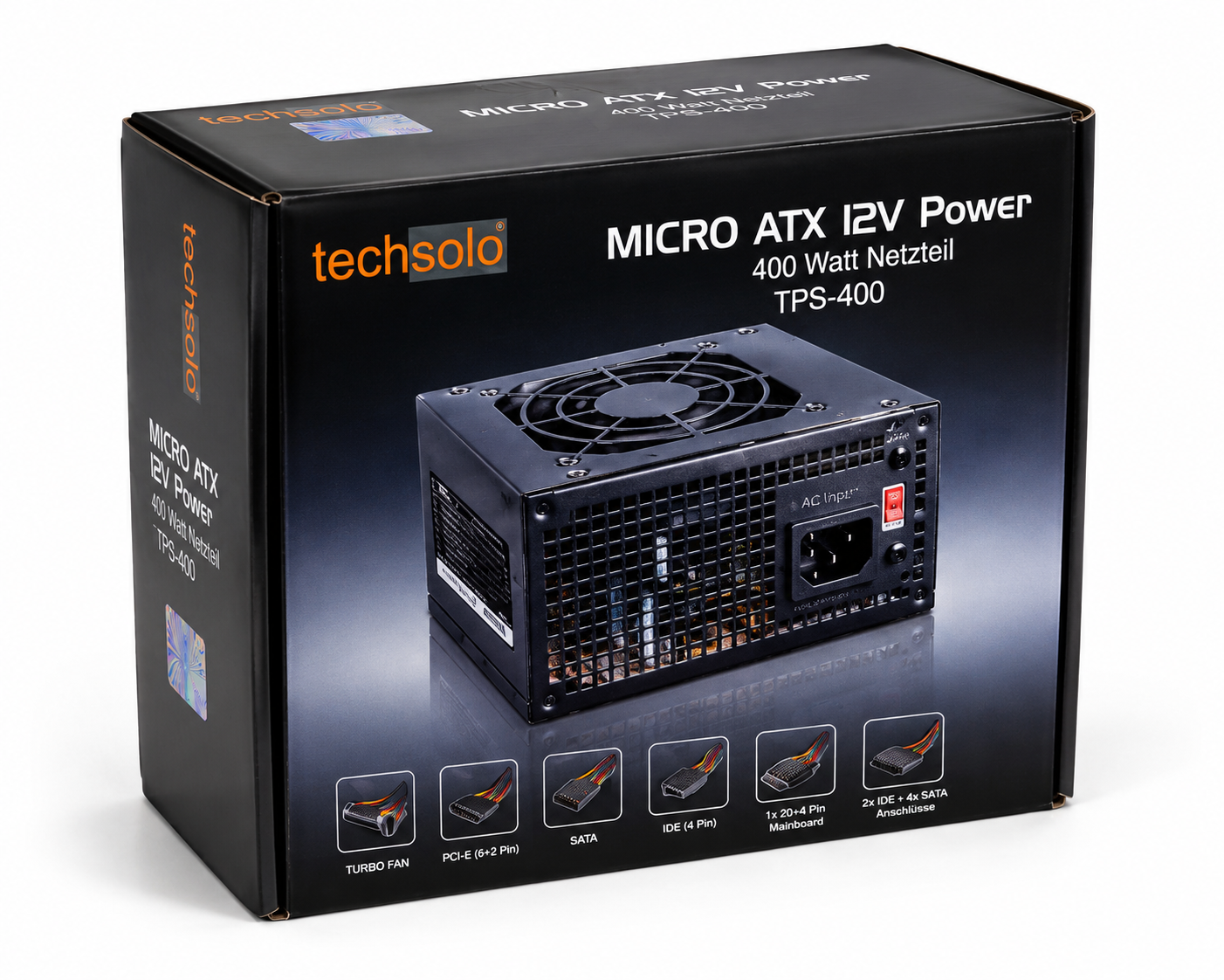 Techsolo Micro ATX 12V Power 400 Watt Netzteil, TPS-400