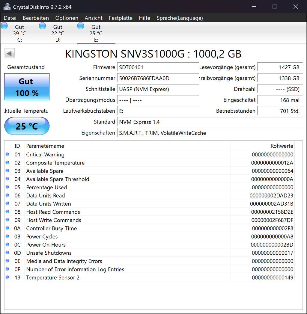 Kingston Nv3 PCIe 4.0 NVMe 1TB Interne SSD (SNV2/1000g)
