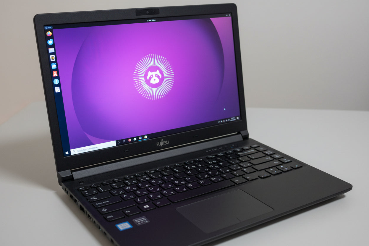 Fujitsu Lifebook E556 15,6" i3 8GB RAM 256GB SSD Ubuntu – Akku defekt