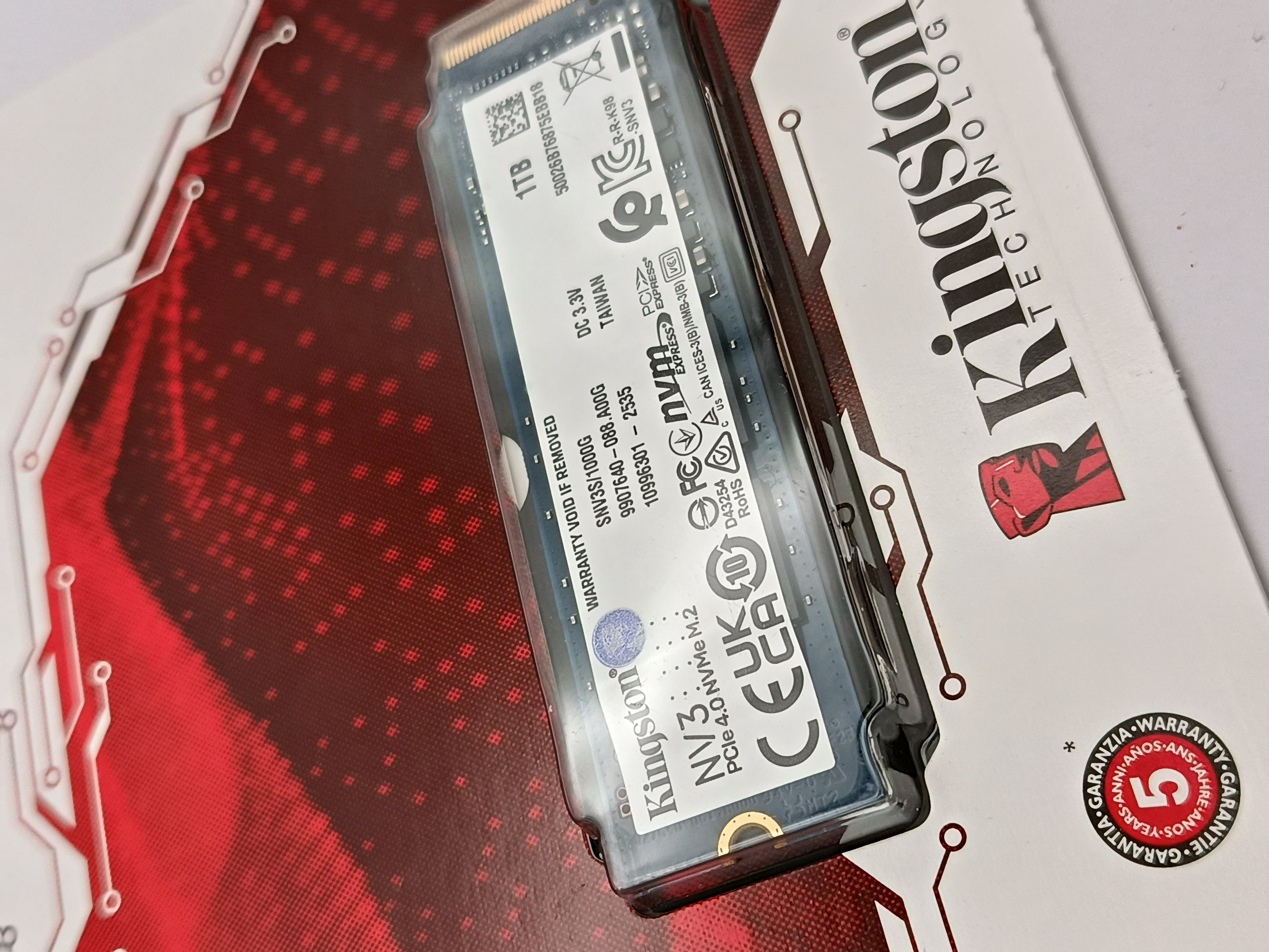 Kingston NV3 1TB NVMe SSD PCIe 4.0 M.2 2280 SNV3S/1000G – Neu & OVP