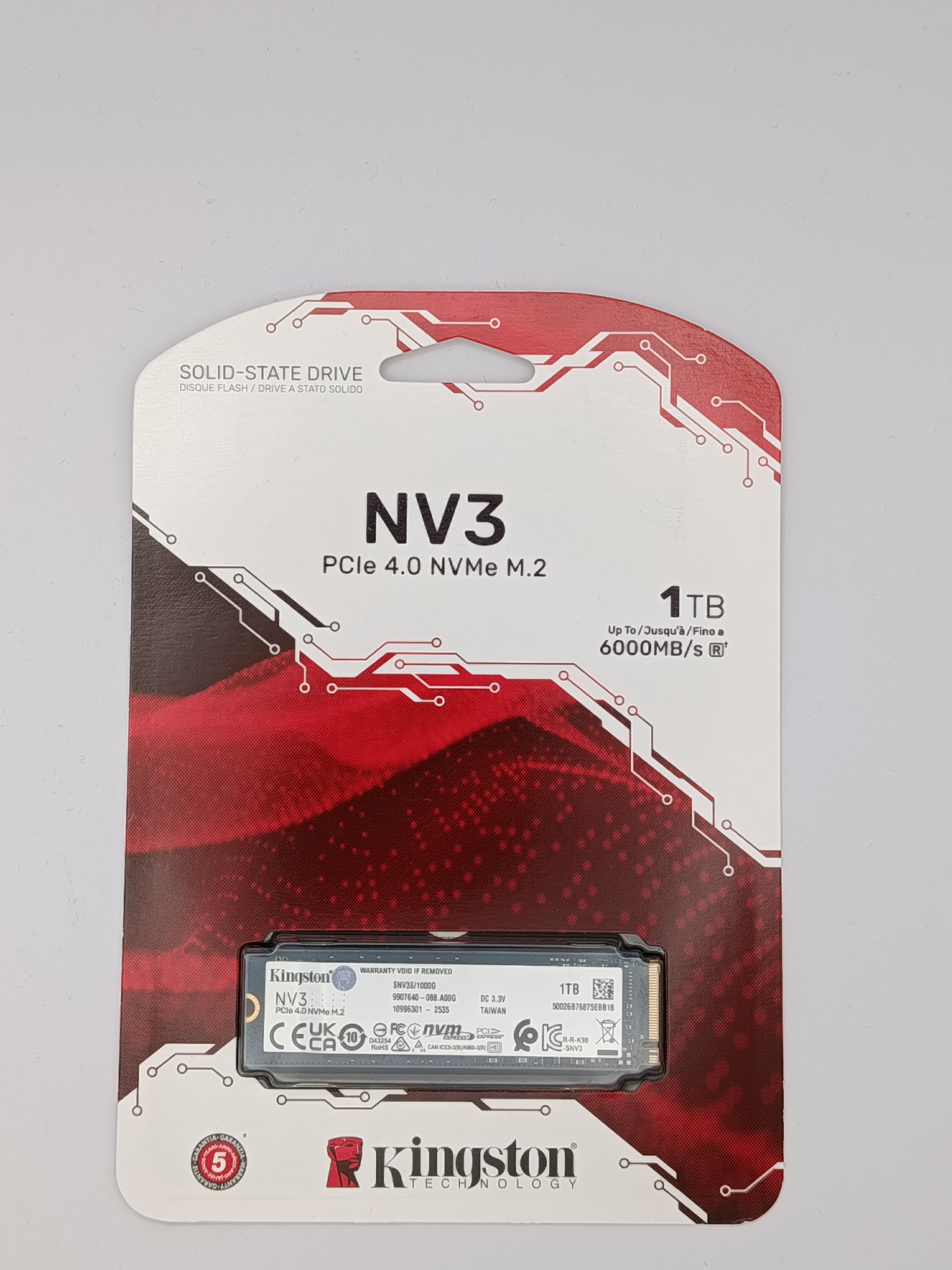 Kingston NV3 1TB NVMe SSD PCIe 4.0 M.2 2280 SNV3S/1000G – Neu & OVP