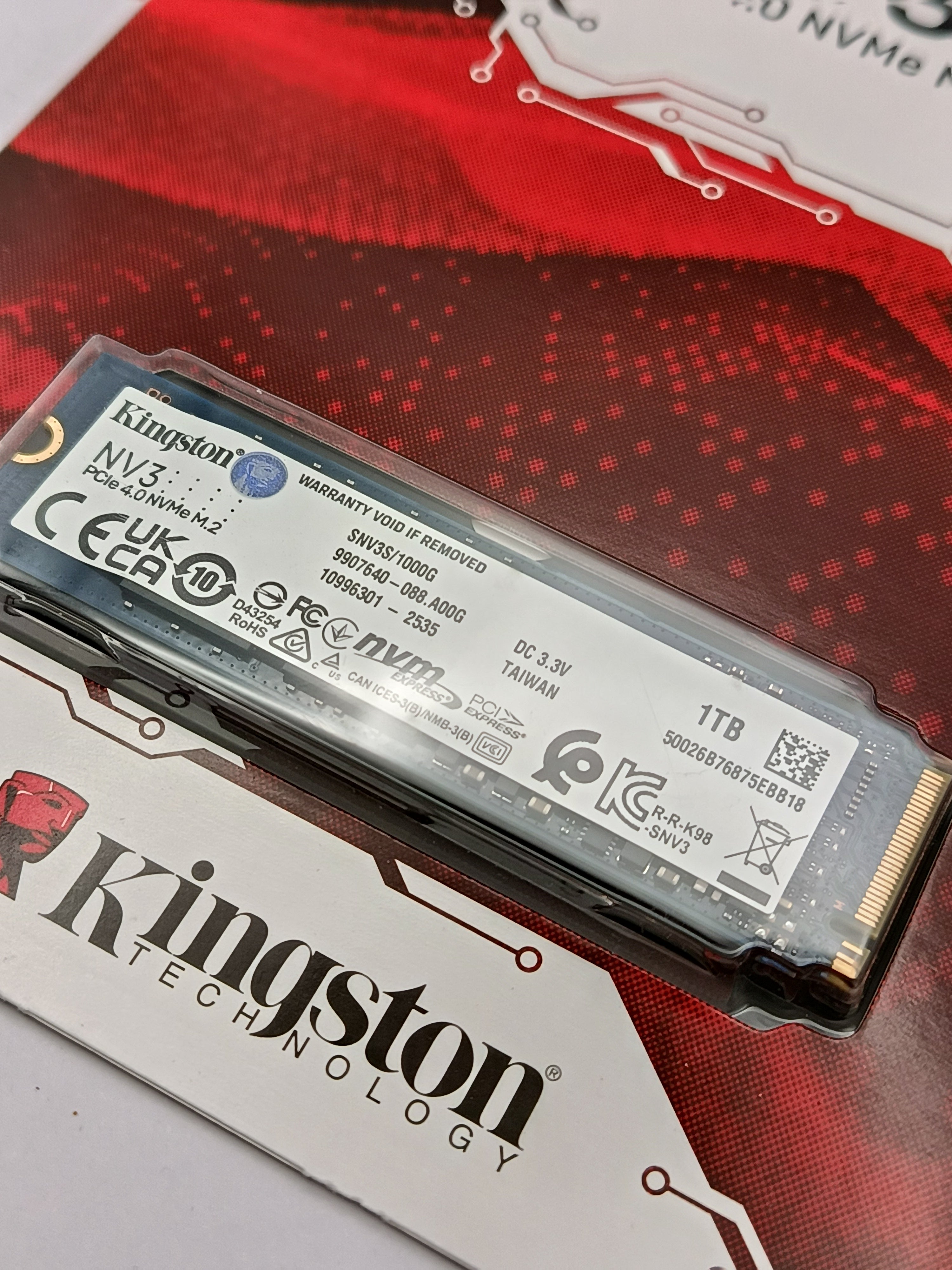 Kingston NV3 1TB NVMe SSD PCIe 4.0 M.2 2280 SNV3S/1000G – Neu & OVP
